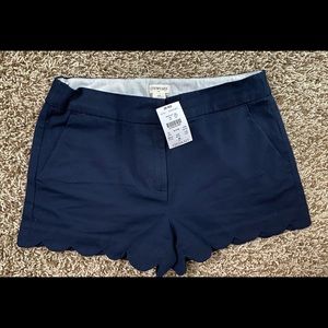 JCrew scalloped Navy Shorts size 10 NWT